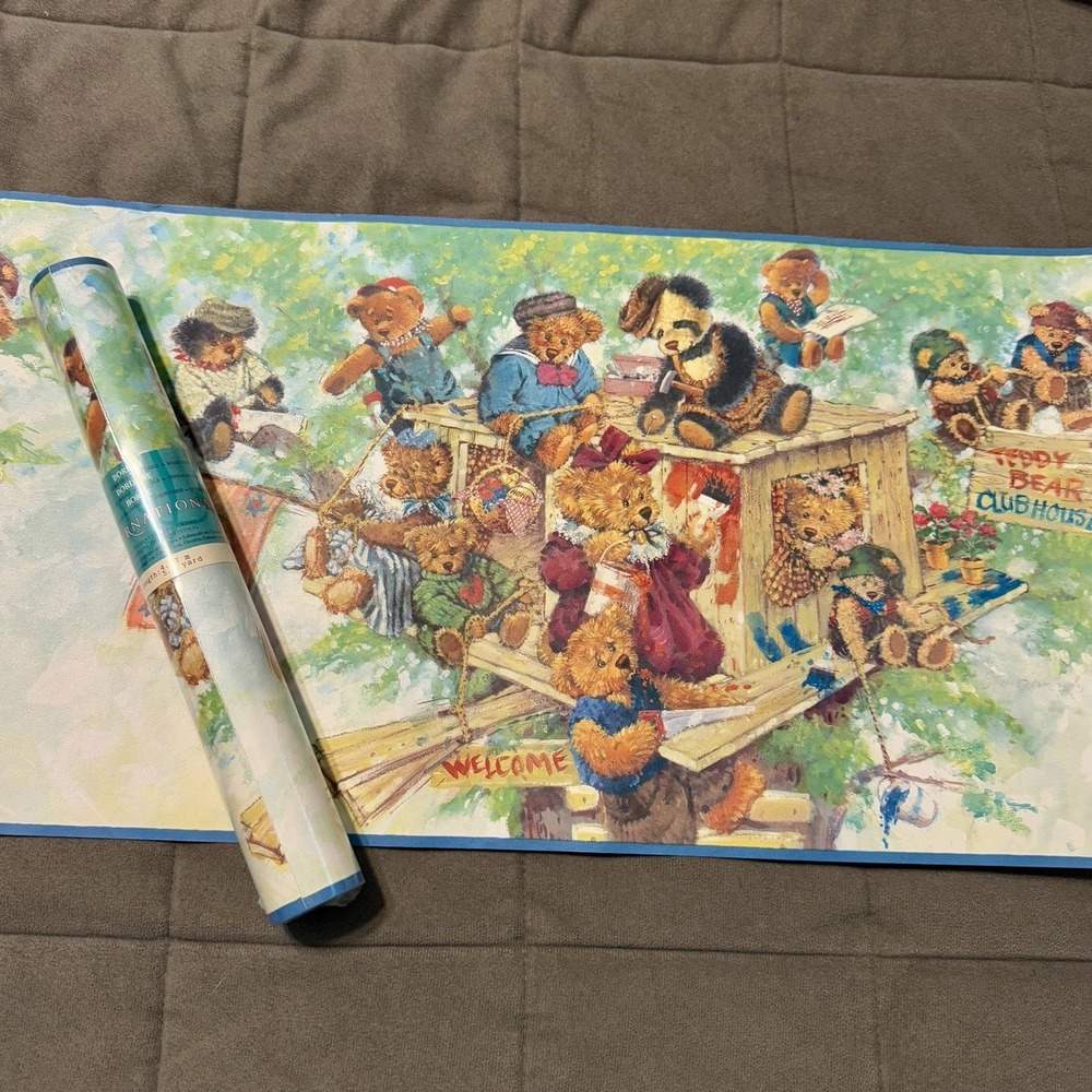 Vintage Teddy Bear Treehouse Wall Border‎ Lot 5yd + 39in Partial International